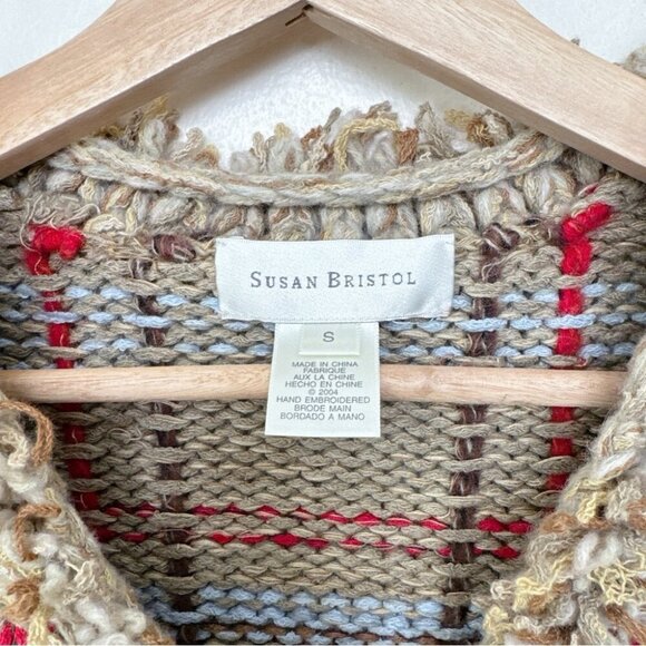 Susan Bristol Womens Small Chunky Hand Embroidered Fringe Multi Color Ca… - Picture 12 of 16